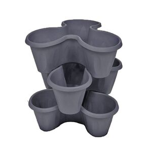 BAMA ITALY Σετ 3 Γλάστρες Σύνθεσης Ø40x16cm 30lt Πλαστική Γκρι 1.08kg TRIFOGLIO