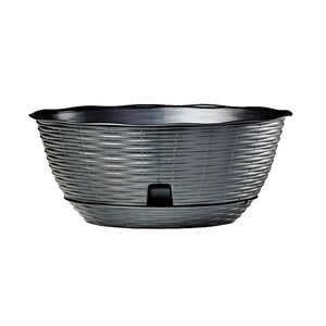 BAMA ITALY Γλάστρα Ψάθα Χαμηλή με Πιάτο Πλαστική Μολυβί PAGLIA