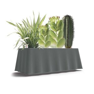 BAMA ITALY Ζαρντινιέρα Αυτοποτιζόμενη 50x20x17.5cm Κυματιστή 8,7lt Πλαστική Γκρι