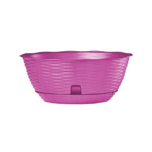 BAMA ITALY Γλάστρα Ψάθα Χαμηλή με Πιάτο Πλαστική Φούξια PAGLIA