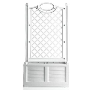 BAMA ITALY Θήκη Ζαρντινιέρας Βαρέως Τύπου 80x43x150cm 120lt με Πέργολα Λευκή