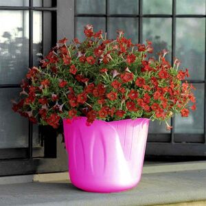 BAMA Κασπώ Πλαστικό Ø15x12cm 1lt με Σχέδιο σε 3 Μεγέθη Φούξια MIMOSA POT Ιταλίας