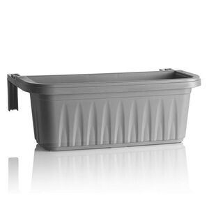 BAMA ITALY Ζαρντινιέρα Κρεμαστή 50x20x18.5cm με Ρυθμιζόμενους Βραχίονες με Σύστημα Αποστράγγισης Γκρι RONDINE