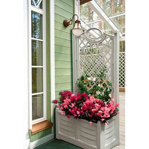 BAMA ITALY Θήκη Ζαρντινιέρας Βαρέως Τύπου 80x43x150cm 120lt με Πέργολα Λευκή