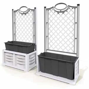 BAMA ITALY Θήκη Ζαρντινιέρας Βαρέως Τύπου 80x43x150cm 120lt με Πέργολα Λευκή