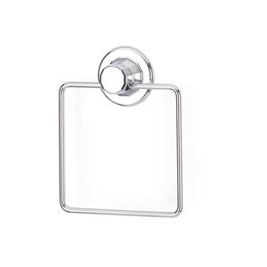 TEKNO-TEL Πετσετοθήκη Μπάνιου Τετράγωνη 16x4x16cm Πάχος Ø7mm Αντοχή 12kg Επιχρωμιωμένο Ατσάλι με Βεντούζα EXTRA STRONG