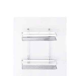 TEKNO-TEL Ραφιέρα Μπάνιου Τοίχου 2όροφη Μπάνιου 25x12x27cm Πάχος Ø5mm Επιχρωμιωμένο Ατσάλι