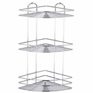 TEKNO-TEL Γωνιακή Ραφιέρα Μπάνιου 3όροφη 27x19x46cm Πάχος Ø5mm Βάρος 1.45kg Επιχρωμιωμένο Ατσάλι