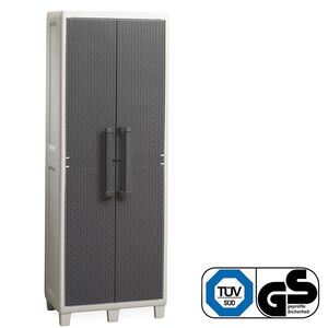 ΤΟΟΜΑΧ Ιταλίας Πλαστική Ντουλάπα 65x38x178cm 100% Στεγανή Εξωτερικών Χώρων 15kg με Χώρισμα-5 Χώροι MAX Αντοχή 65kg SANTORINI S GREY/ANTHRACITE TUV/GS FASHION