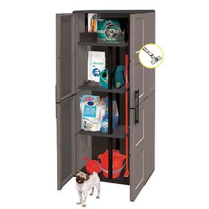 ARTPLAST Ιταλίας Πλαστική Ντουλάπα 68x37x163cm 16kg με Μεταλλικούς STRONG Μεντεσέδες 5 Αποθηκευτικοί Χώροι FREELINE