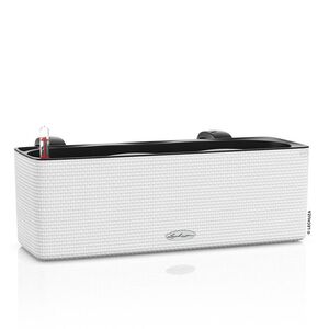 LECHUZA CUBE Color Triple Ζαρντινιέρα-Κασπώ 40x14x13.5cm Αυτοποτιζόμενη με Εσωτερικό Δοχείο Λευκή Γερμανίας