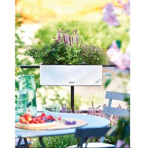 LECHUZA CUBE Color Triple Ζαρντινιέρα-Κασπώ 40x14x13.5cm Αυτοποτιζόμενη με Εσωτερικό Δοχείο Λευκή Γερμανίας