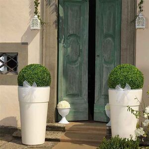 BAMA ITALY Γλάστρα Βαρέως Τύπου Ø40x70cm 18+33lt Πλαστική Λευκή VASO CONO SENSATION