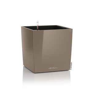 LECHUZA Cube Premium 30 Επιδαπέδια Γλάστρα 29.5x29.5x30cm Αυτοποτιζόμενη με Δοχείο Φύτευσης Γκρι-Καφέ Γυαλιστερή Γερμάνιας