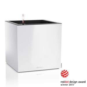 LECHUZA Canto 40 Premium Κύβος Επιδαπέδια Γλάστρα 40x40x40cm Αυτοποτιζόμενη με Δοχείο Φύτευσης Λευκή Γυαλιστερή Γερμανίας Reddot Award Winner 2017