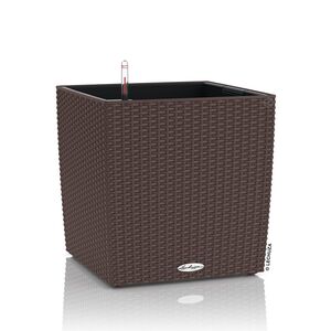 LECHUZA Cube Cottage 50 Επιδαπέδια Γλάστρα 49x49x49.5cm Αυτοποτιζόμενη με Δοχείο Φύτευσης Μόκα Γερμανίας