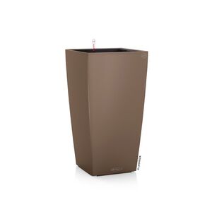 LECHUZA Cubico Color 30 Επιδαπέδια Γλάστρα 29.5x29.5x56.5cm Αυτοποτιζόμενη με Δοχείο Φύτευσης Καρυδί Ματ Γερμανίας