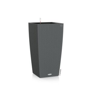 LECHUZA Cubico Cottage 30 Επιδαπέδια Γλάστρα 29.5x29.5x56.5cm Αυτοποτιζόμενη με Δοχείο Φύτευσης Ανθρακί Γερμανίας