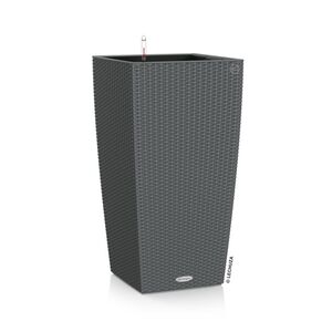 LECHUZA Cubico Cottage 40 Επιδαπέδια Γλάστρα 39.5x39.5x75.5cm Αυτοποτιζόμενη με Δοχείο Φύτευσης Ανθρακί Γερμανίας