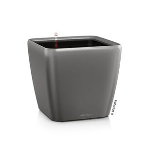 LECHUZA QUADRO 35 LS Επιδαπέδια Γλάστρα 35.5x35.5x32.5cm ΑΥΤΟΠΟΤΙΖΟΜΕΝΗ με Δοχείο Φύτευσης Ανθρακί Γερμανίας