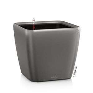 LECHUZA QUADRO 43 LS Premium Επιδαπέδια Γλάστρα 43x43x39cm ΑΥΤΟΠΟΤΙΖΟΜΕΝΗ με Δοχείο Φύτευσης Ανθρακί Γυαλιστερή Γερμανίας