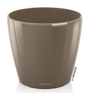 LECHUZA Classico 70 Premium Ø70x64.5cm Απλή Γλάστρα Χωρίς Σύστημα Αυτόματου ποτίσματος Γκρι-Καφέ Γυαλιστερή Γερμανίας