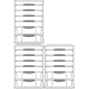 BAMA Ιταλίας Συρταριέρα Ρούχων 34x41x53cm 4.37kg Πλαστική με 4 Δίσκους και 2 Συρτάρια Γκρι-Καφέ RIORDINO TORTORA