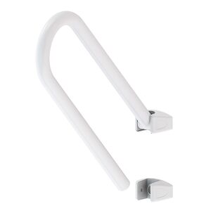 PRIMANOVA Χειρολαβή Μπάνιου 52.5x21x8cm Ανασηκώμενη Βιδωτή σε Τοίχο Βάρος 1.68kg Αλουμινίου Λευκή