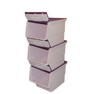 Κουτί Αποθήκευσης Πολυχρηστικό Τριπλό 36lt 26x31x71cm Πλαστικό Με Ρόδες 2.41kg Μωβ-Ροζ Παλ