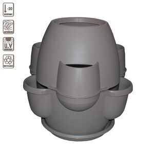 BAMA ITALY Γλάστρα Σύνθεσης XL Ø80x80cm 200lt Πλαστική 8.2kg Oasi Γκρί Καφέ