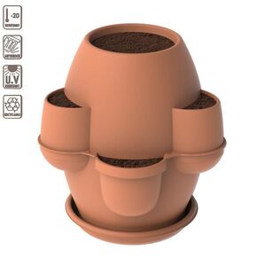 BAMA ITALY Γλάστρα Σύνθεσης XL Ø80x80cm 200lt Πλαστική με Πιάτο 8.2kg Oasi Κεραμιδί