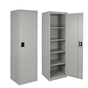 STEELEN Μεταλλική Ντουλάπα 50x45x181cm Πάχους 0.6mm/0.8mm (πάτωμα) Γαλβανιζέ με 4 Ράφια ΧΩΡΙΣ ΠΟΔΙΑ - 5 Αποθηκευτικοί Χώροι