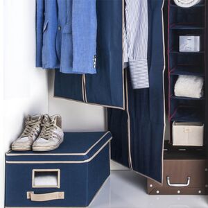 ORDINETT ITALY Κρεμαστή Θήκη Οργάνωσης Ρούχων 30x30x120cm TNT ORGANIZER 5 BLUE