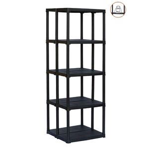 ARTPLAST Ιταλίας Πλαστική Ραφιέρα 8.5kg 5όροφη 60x58.5x176cm Αντοχή Ραφιού 40kg Max Αντοχή 200kg Σταθερά Ράφια Μαύρο