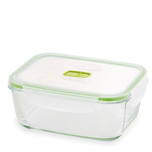 GIOSTYLE Ιταλίας Φαγητοδοχείο 20.8x16.2x8.4cm Γυάλινο 2 σε 1 με Αεροστεγές Καπάκι και Βαλβίδα Ασφαλείας 1.5lt Ορθογώνιο