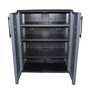 ARTPLAST Ιταλίας Παπουτσοθήκη-Ντουλάπα 68x37x84cm με 3 Ράφια-4Αποθηκευτικούς Χώρους 10kg Μεταλλικούς STRONG Μεντεσέδες Γκρι Σκούρο EASYLINE