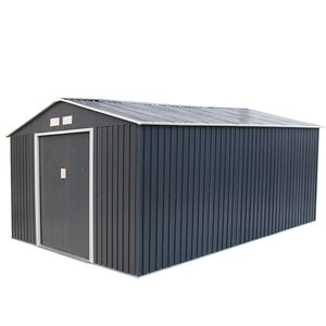 STEELEN Μεταλλική Αποθήκη Κήπου - Σπιτάκι Κήπου 321x361x205cm (10.5'x11.8') 10.9m² Γαλβανιζέ Polis Γκρι