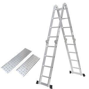 VESTA Σκάλα Αλουμινίου 4X4 Πολυμορφική 70x226cm ΜΑΧ Ύψος 4.62m με Πλατφόρμα MAX Αντοχή 150kg EN-131