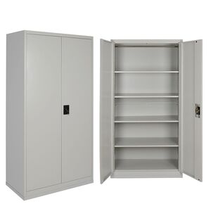 STEELEN Μεταλλική Ντουλάπα 90x45x181cm Πάχους 0.6mm/0.8mm (πάτωμα) Γαλβανιζέ με 4 Ράφια ΧΩΡΙΣ ΠΟΔΙΑ - 5 Αποθηκευτικοί Χώροι