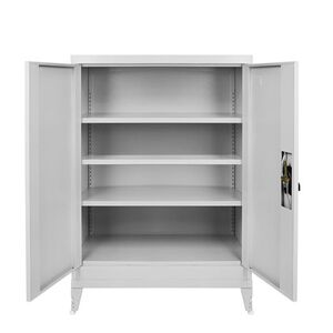 STEELEN Μεταλλική Ντουλάπα - Παπουτσοθήκη 90x45x132cm Πάχους 0.6mm/0.8mm (πάτωμα) Γαλβανιζέ με 3 Ράφια και Ρυθμιζόμενα Πόδια - 4 Αποθηκευτικοί Χώροι