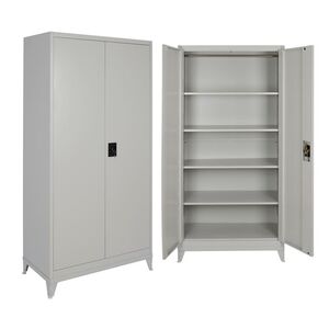 STEELEN Μεταλλική Ντουλάπα 100x45x191cm Πάχους 0.6mm/0.8mm (πάτωμα) Γαλβανιζέ 46kg με 4 Ράφια και Ρυθμιζόμενα Πόδια - 5 Αποθηκευτικοί Χώροι