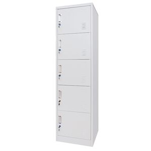 STEELEN Μεταλλική Ντουλάπα-Φοριαμός (Locker) 50x45x180cm 5 Ντουλάπια ΧΩΡΙΣ ΠΟΔΙΑ 25kg Γκρι Ανοικτό