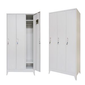 STEELEN Μεταλλική Ντουλάπα - Φοριαμός (Locker) 90x45x195cm 3φυλλη 51kg με Ρυθμιζόμενα Πόδια Πάχος 0.4mm 9 Αποθηκευτικών Χώρων