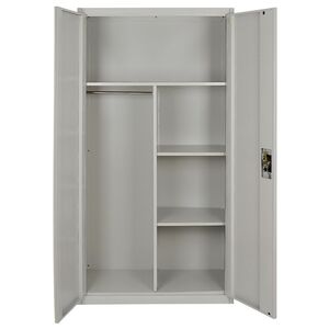 STEELEN Μεταλλική Ντουλάπα 80x45x181cm Πάχους 0.6mm/0.8mm (πάτωμα) Γαλβανιζέ με Χώρισμα - 5 Αποθηκευτικοί Χώροι ΧΩΡΙΣ ΠΟΔΙΑ