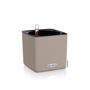 LECHUZA Cube Color14 Επιτραπέζια Γλάστρα 14x14x13.5cm Αυτοποτιζόμενη με Δοχείο Sand Brown Γερμανίας