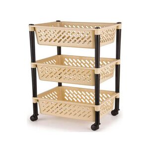 Τρόλεϊ Τροφίμων 39x30x62cm 3όροφο 1.4kg Πλαστικό με Ρόδες Γκρί-ΜαύροΤρόλεϊ Τροφίμων 39x30x62cm 3όροφο 1.4kg Πλαστικό με Ρόδες Μπεζ-Μαύρο