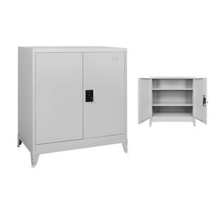 STEELEN Μεταλλική Ντουλάπα 80x45x101cm Πάχους 0.6mm/0.8mm (πάτωμα) Γαλβανιζέ με 2 Ράφια και Ρυθμιζόμενα Πόδια - 3 Αποθηκευτικοί Χώροι