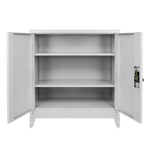 STEELEN Metal Wardrobe 80x45x101cm Thickness 0.6mm/0.8mm (floor) Galvanized with 2 Shelves and Adjustable Legs - 3 Storage Spaces