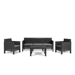 TOOMAX ITALY Καθιστικό-Σαλόνι Κήπου 5 Ατόμων + Τραπέζι Κήπου Πολυπροπυλένιο Rattan Ανθρακί PENELOPE 5 SEATS