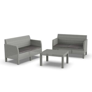 TOOMAX ITALY Καθιστικό-Σαλόνι Κήπου 4 Ατόμων 2 Καναπέδες + Τραπέζι Κήπου Πολυπροπυλένιο Rattan Γκρι Καφέ (Taupe) MATILDE SPECIAL 4 SEATS
